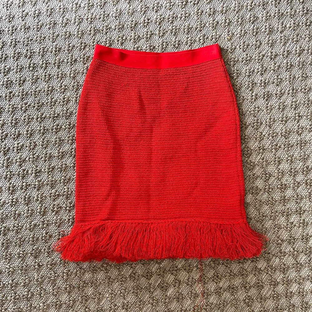 Bottega Veneta Fringed Open Knit Cotton Blend Mini Skirt - Picture 5 of 6